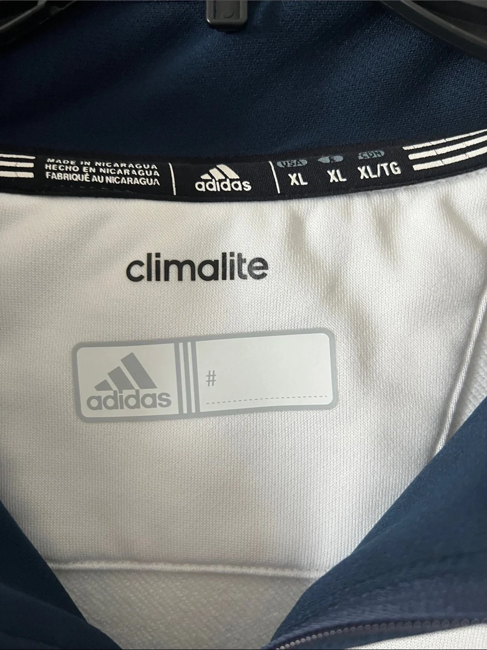 adidas White & Navy Michigan 1/4-Zip Pullover